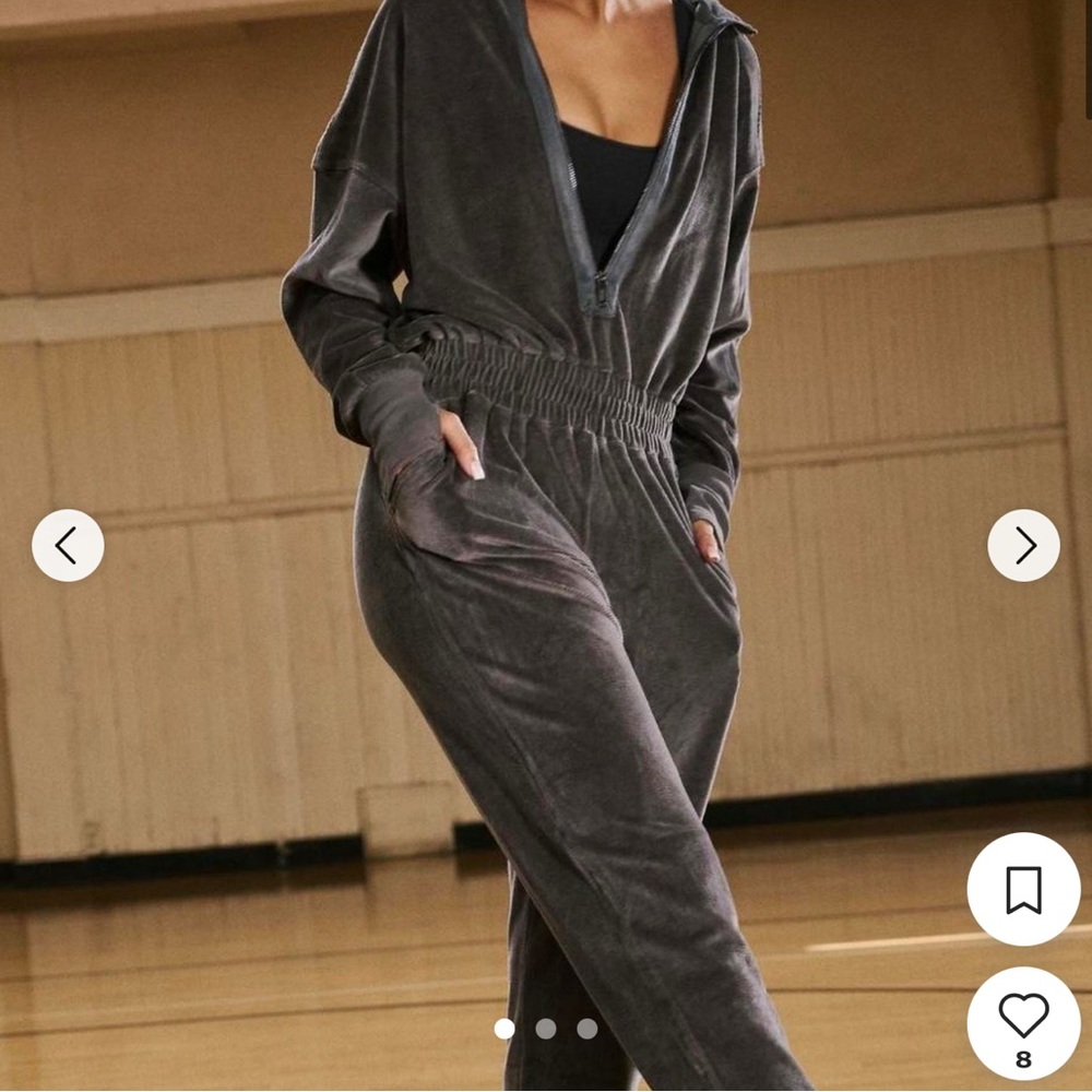 FP MOVEMENT- Velour Training Day Jumpsuit (Hooded) XS